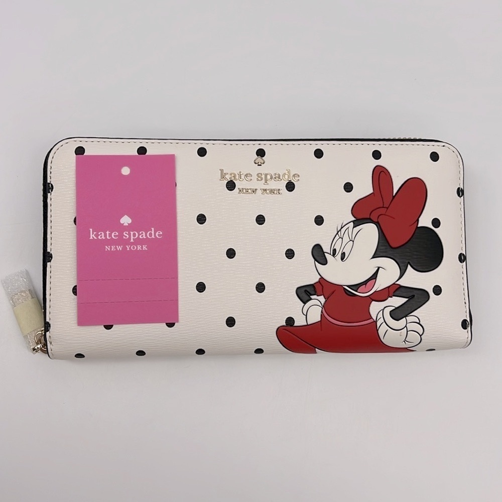 Kate Spade New York X Disney Large Leather Continental Wallet Black Red